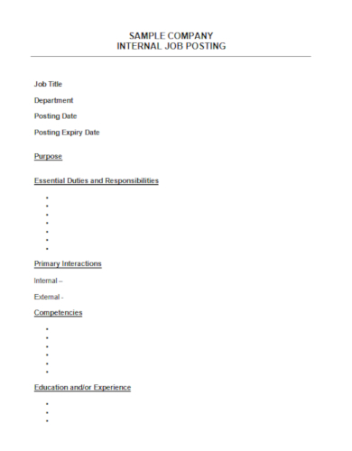 16  Job Posting Templates PDF Word