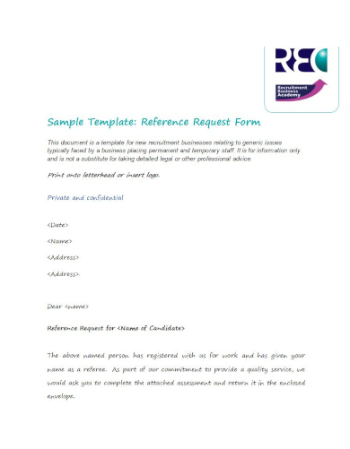 sample job reference template