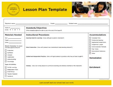sample lesson plan template