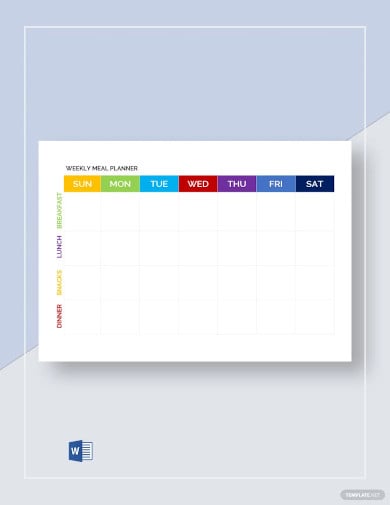 sample meal planner template