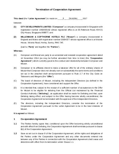 12  Cooperation Agreement Templates Google Docs Word Pages PDF