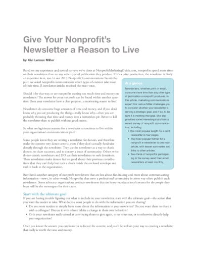 sample nonprofit news letter template