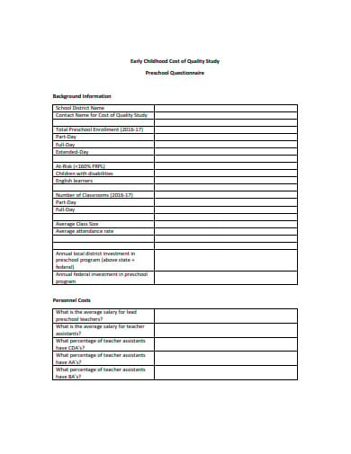 sample-preschool-questionnaire-template