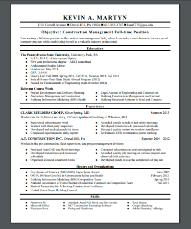 sample resume for a construction carpenters assistant template