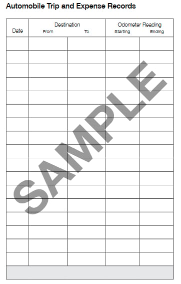 sample travel expense log book template