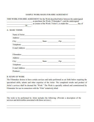 sample work agreement template