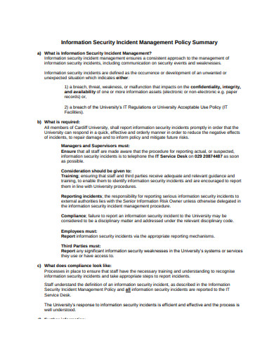 security incident management policy example