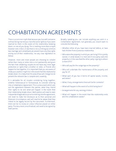 simple cohabitation agreement template