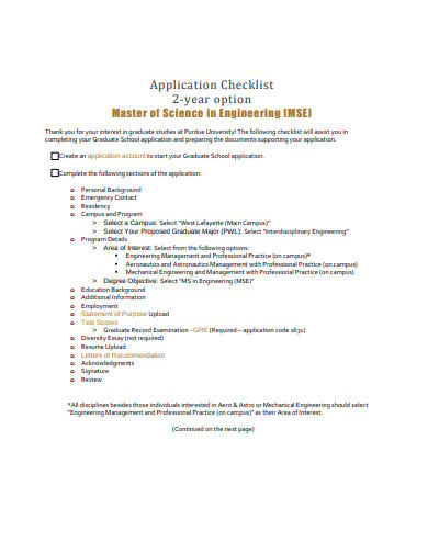 simple college application checklist