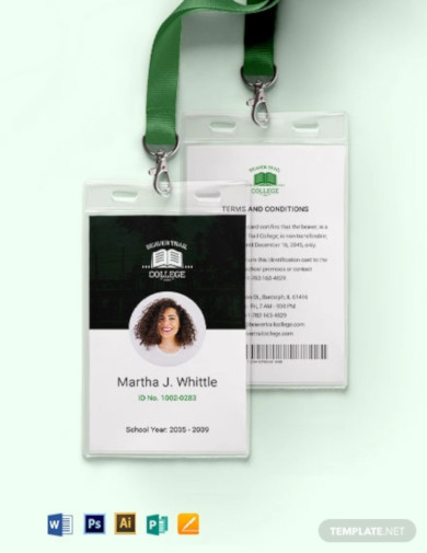 simple college id card template