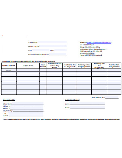 7+ College Invoice Templates in PDF