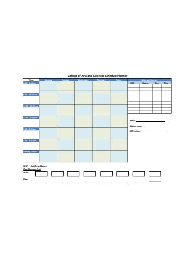 simple college planner template