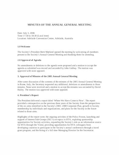 simple company meeting minutes in pdf
