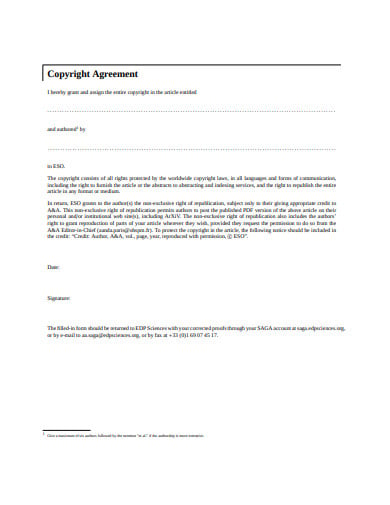 simple copyright agreement template