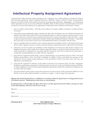 simple intellectual property assignment agreement template