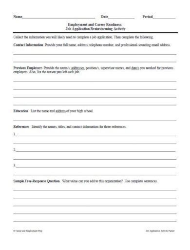 simple job application letter template