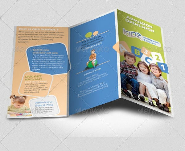 simple preschool trifold brochure template