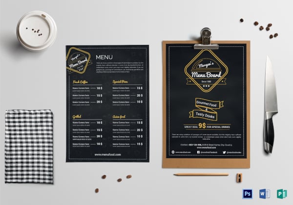 simple restaurant menu board