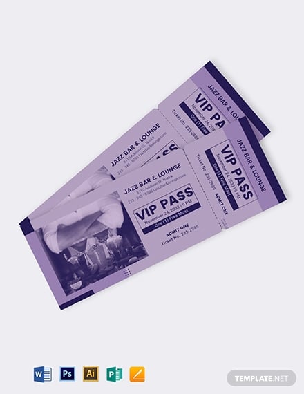 simple theme vip ticket example