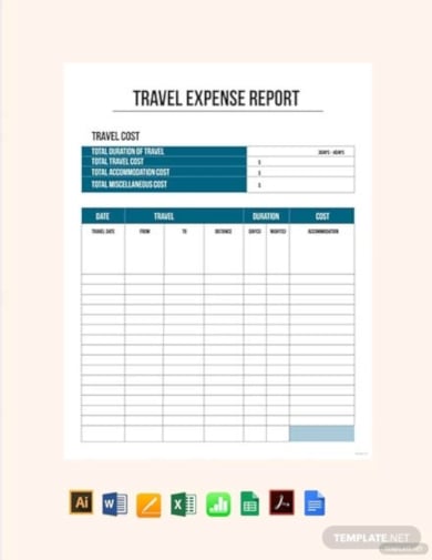 simple travel expense report template