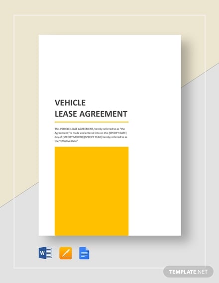 simple vehicle lease agreement