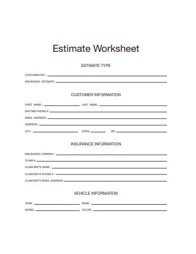 standard-estimate-worksheet-example