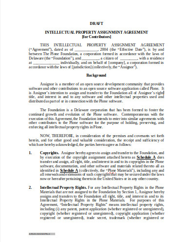 assignment of ip rights agreement template