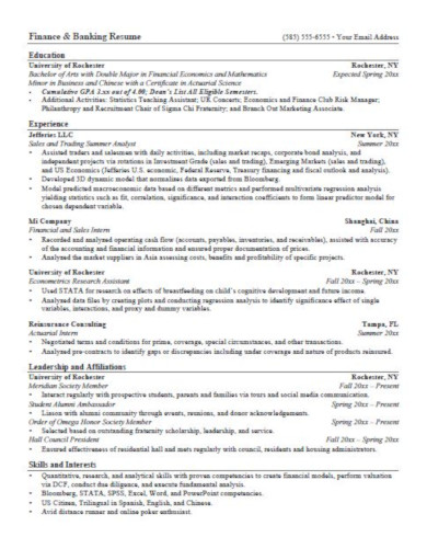 20+ Finance Resume Templates - Word, Pages, PSD, Publisher, PDF