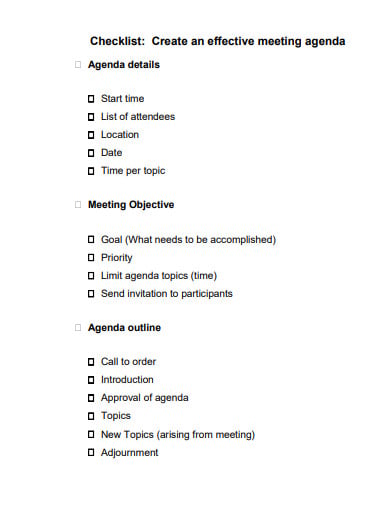 standard meeting agenda in pdf
