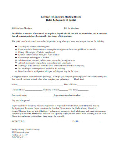 standard meeting contract template