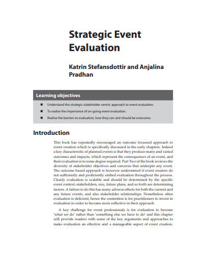 strategic event evaluation example