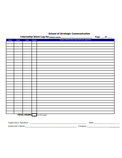 strategic work log template