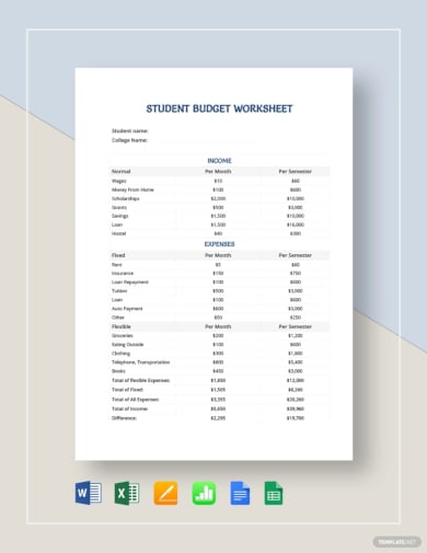 student-budget-worksheet