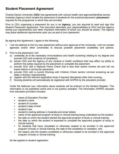 student placement agreement format