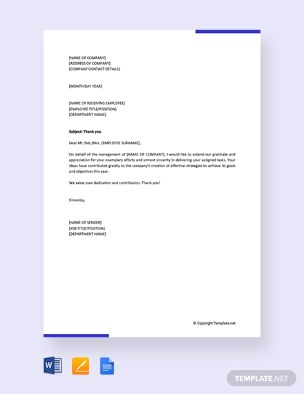 Appreciation Letter Templates - Google Docs, MS Word, Pages, PDF