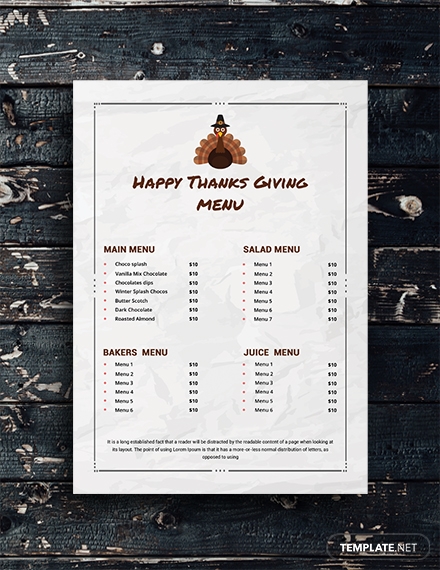 Menu Templates For Publisher