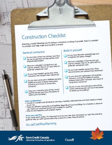 the fcc construction checklist template