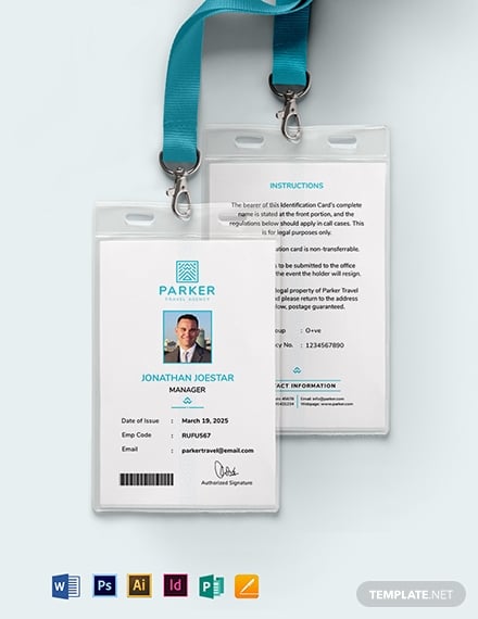 travel-agency-id-card-template