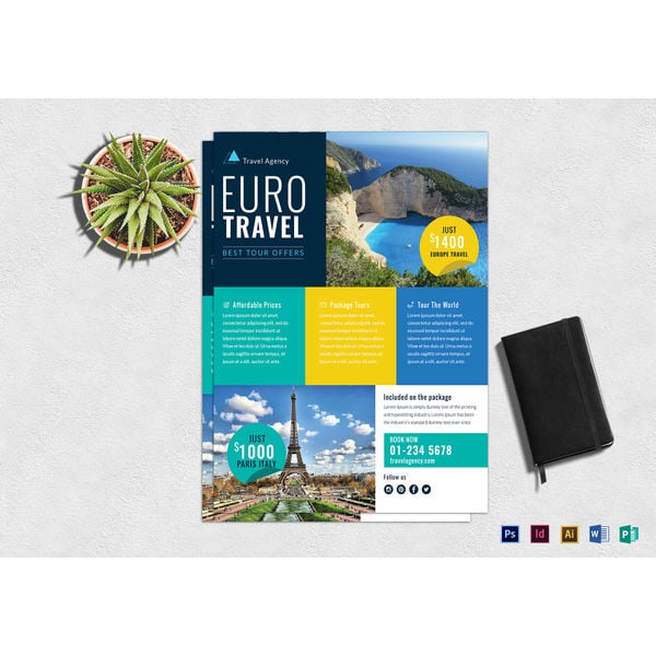 travel agency marketing flyer template