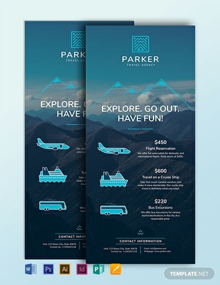 travel agency rack card template
