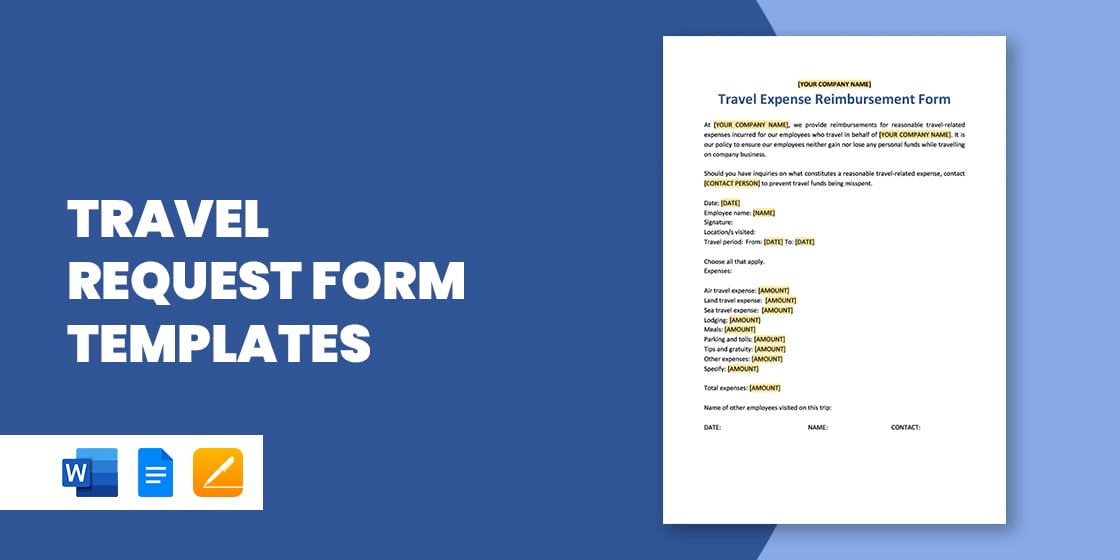 travel request form examples