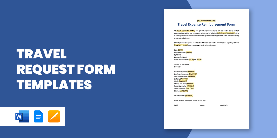 travel advance request form excel