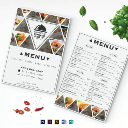 triangle-pattern-dinner-menu-formats