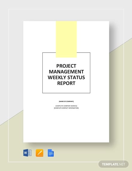 weekly project management status report template