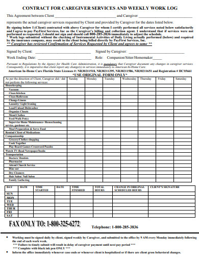 weekly work log template