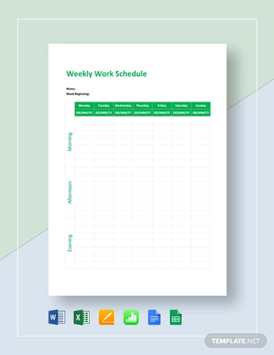 Work Schedule Template - 20+ Free Sample, Example Format Download