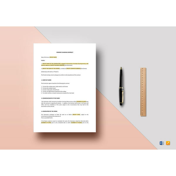 window cleaning contract template