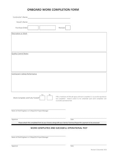 work-completion-form-template