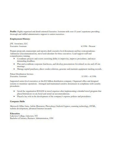 work experience resume template