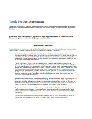 work product agreement